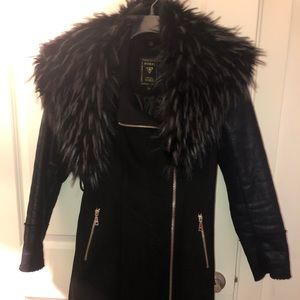 Guess fur lined trench